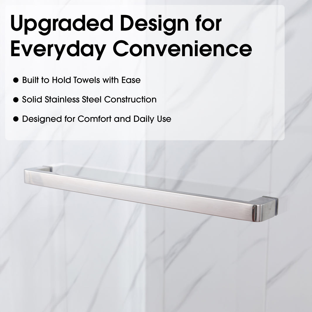 Jade 60"-64" W x 76" H Semi-Frameless Single Sliding Shower Door with 5/16"(8mm) Tempered Clear Glass and Stainless Steel Hardware in Brushed Nickel