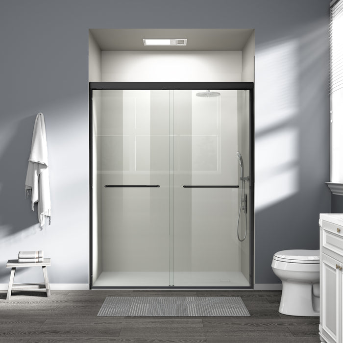 Core 44"-48" or 56"-60" W x 72" H Framed Double Sliding Shower Door with 1/4"(6mm) Tempered Clear Glass