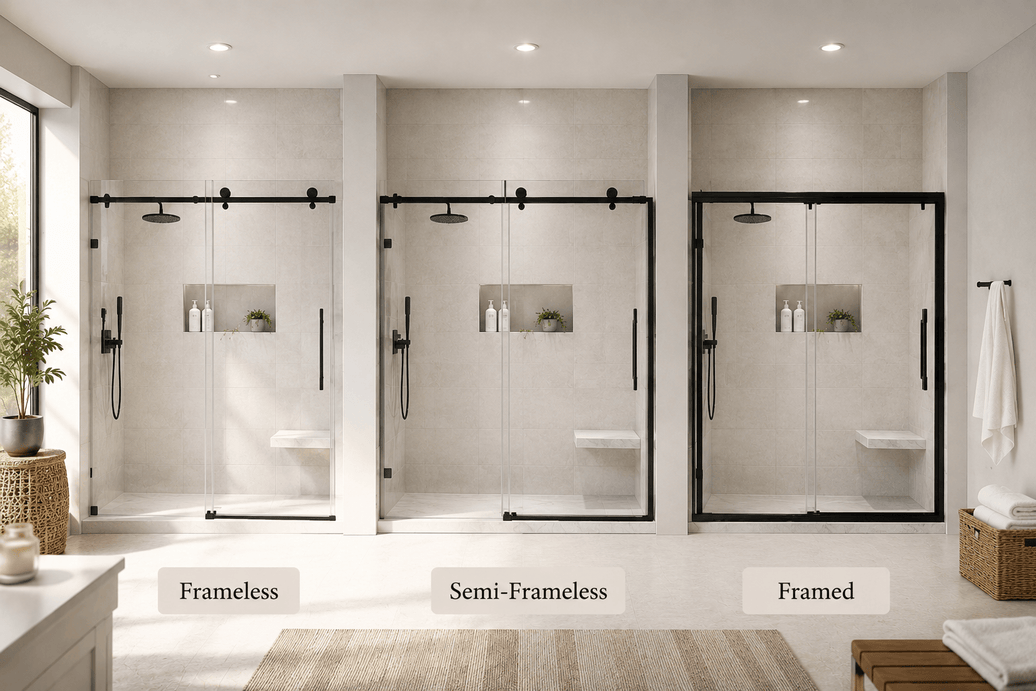 Frameless vs. Semi-Frameless vs. Framed Shower Doors