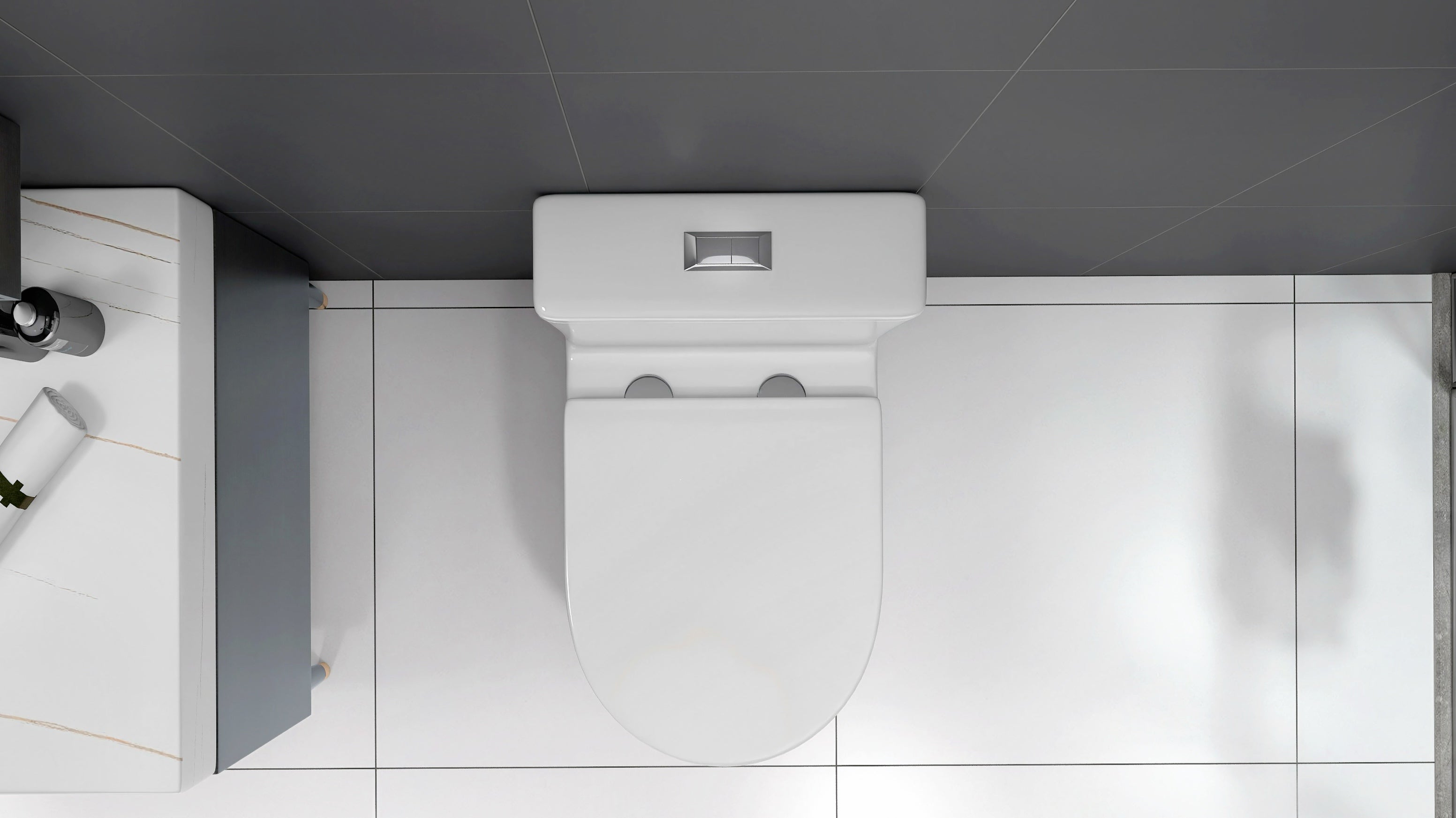 23" Compact One-Piece Toilet with 0.8/1.6 GPF Dual Flush and Soft-Close Seat in White