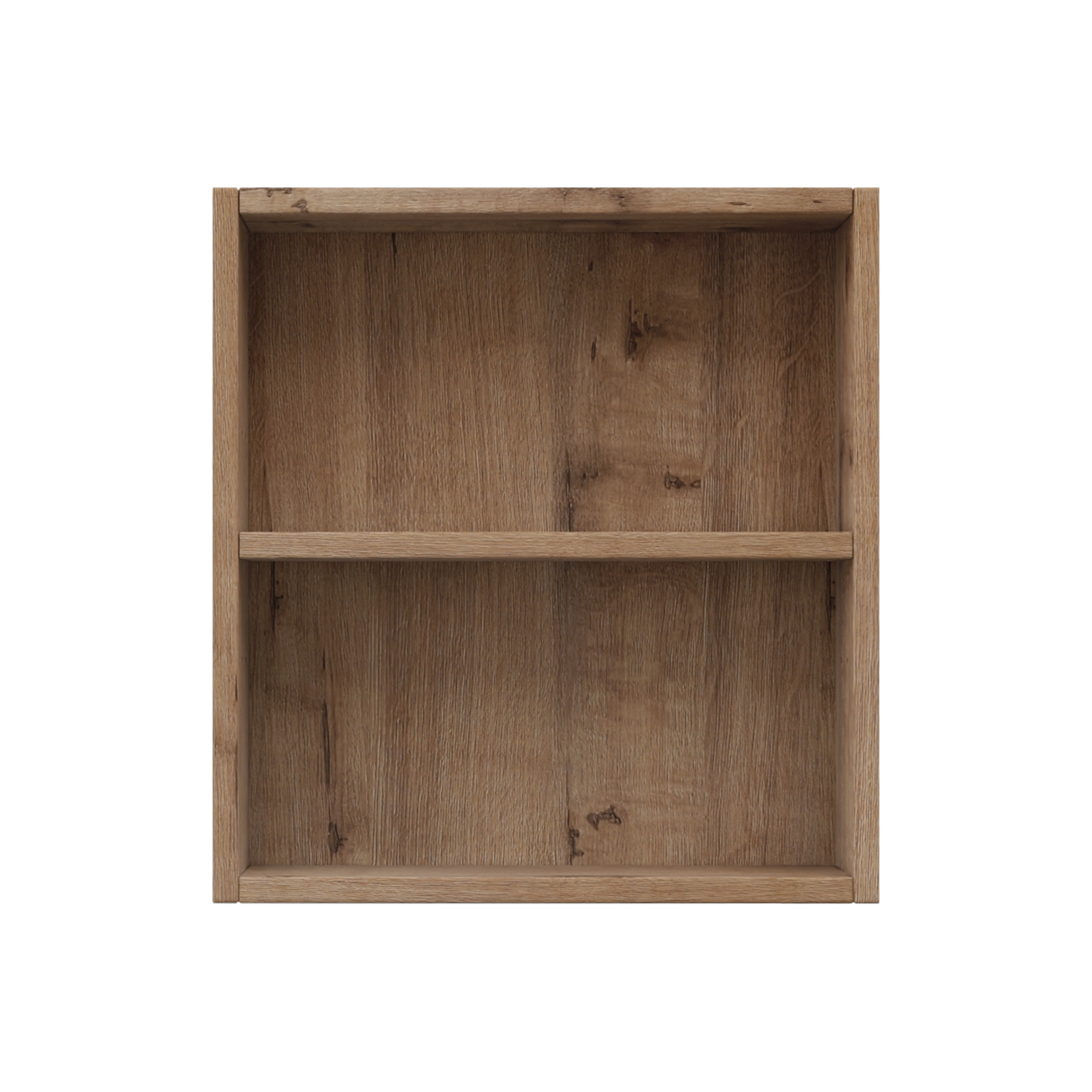 30" Imitative Oak Wall-Mounted Bathroom Vanity With White Ceramic Sink and Adjust Open Shelf