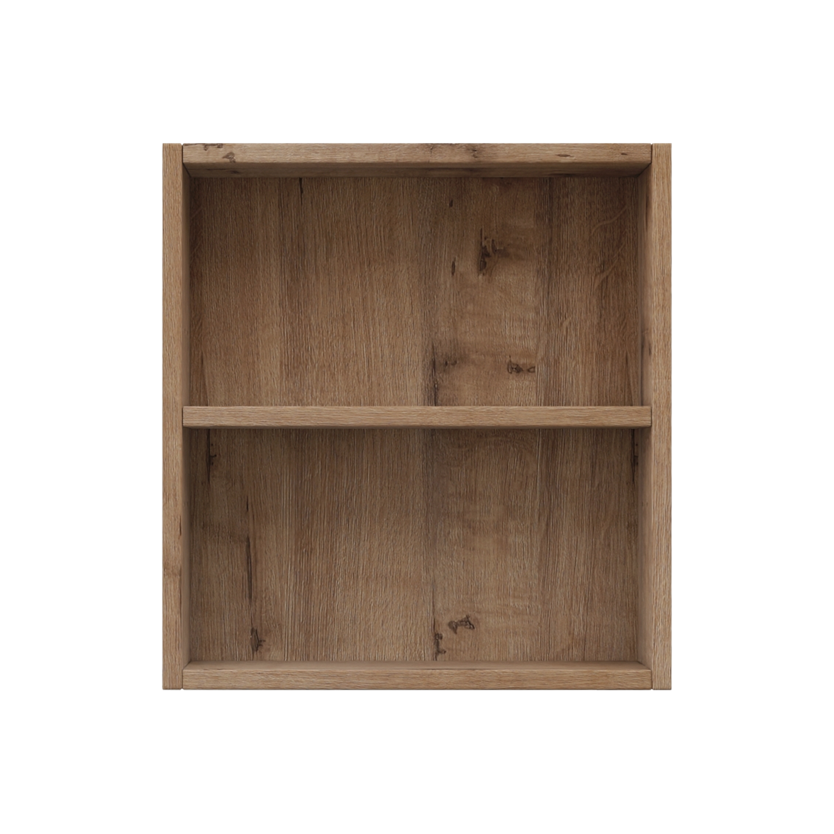 30" Imitative Oak Wall-Mounted Bathroom Vanity With White Ceramic Sink and Adjust Open Shelf
