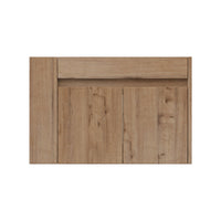 30" Imitative Oak Wall-Mounted Bathroom Vanity With White Ceramic Sink and Adjust Open Shelf