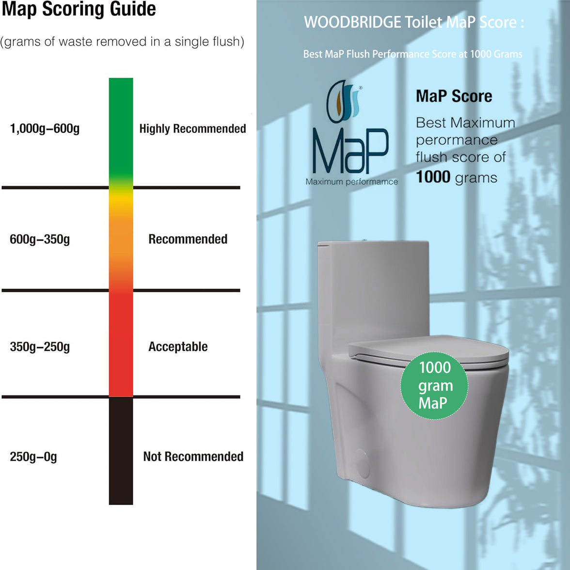 One-Piece Elongated Toilet with 1.1/1.6 GPF Dual Flush, 17" ADA Height and Soft-Close Seat