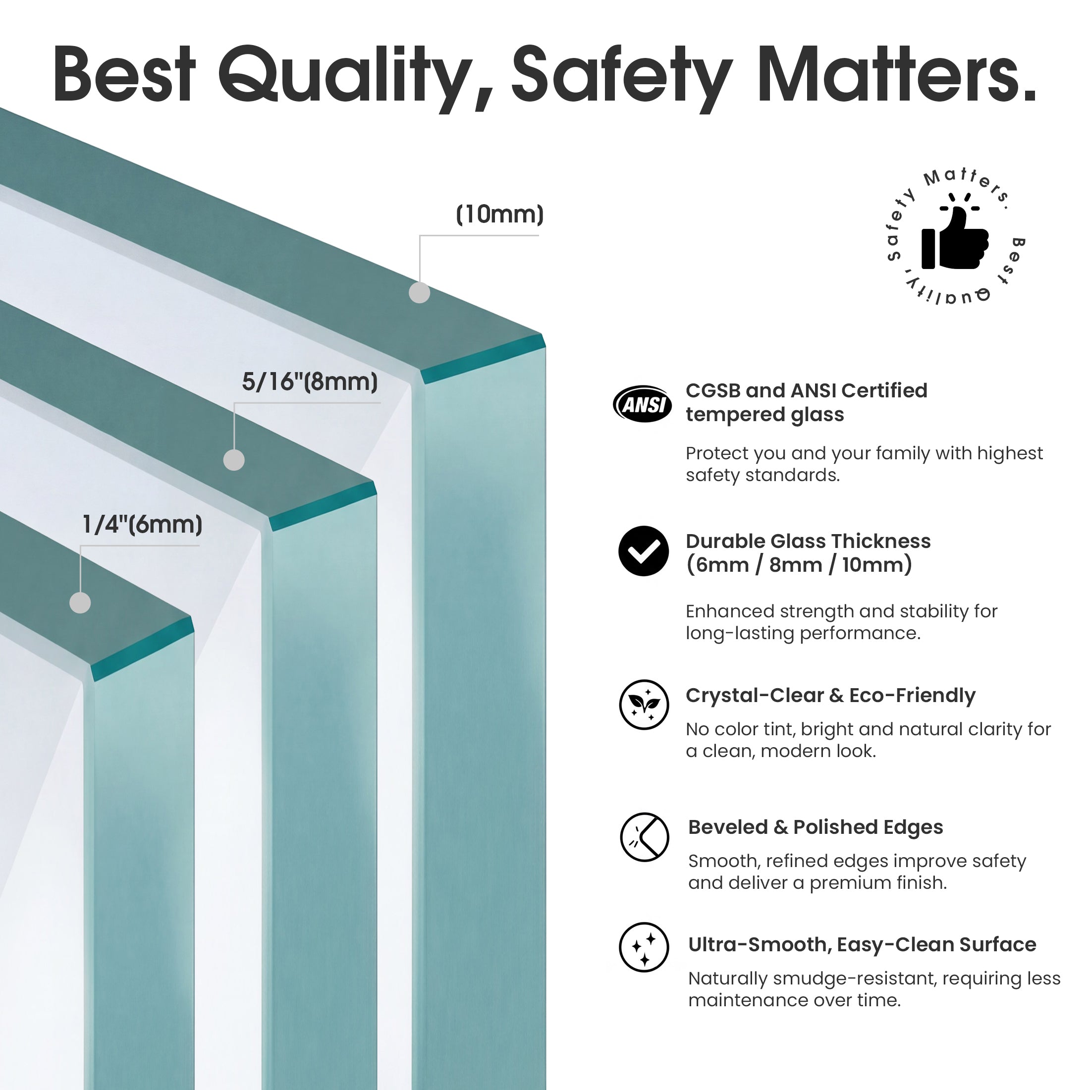 Frameless Double Sliding Shower Door with Towel Bar, Stainless Steel