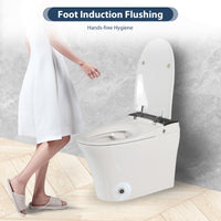 Tankless One-Piece Smart Toilet with Heated Seat, Auto Flush and Foot Sensor in White