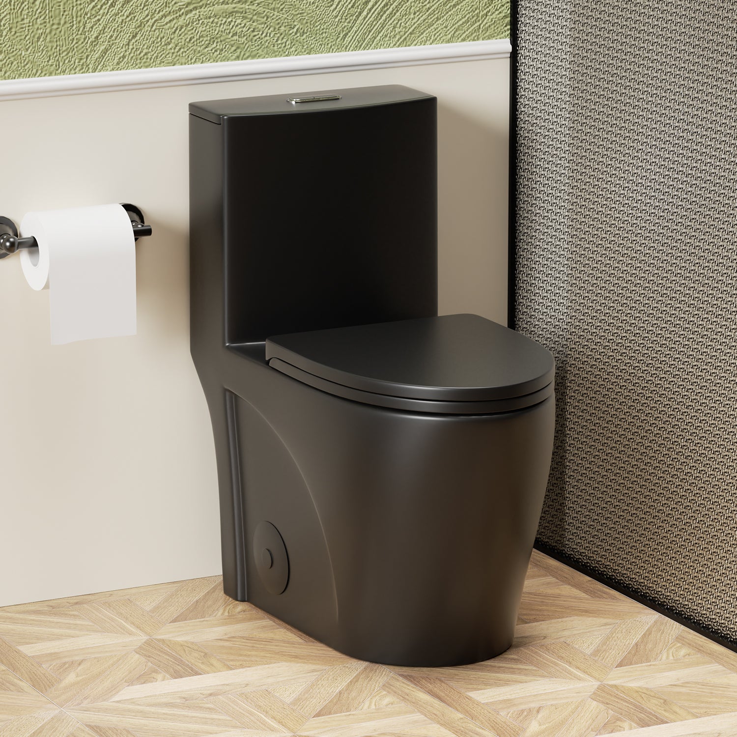 One-Piece Elongated Toilet with 1.1/1.6 GPF Dual Flush, 17" ADA Height and Soft-Close Seat
