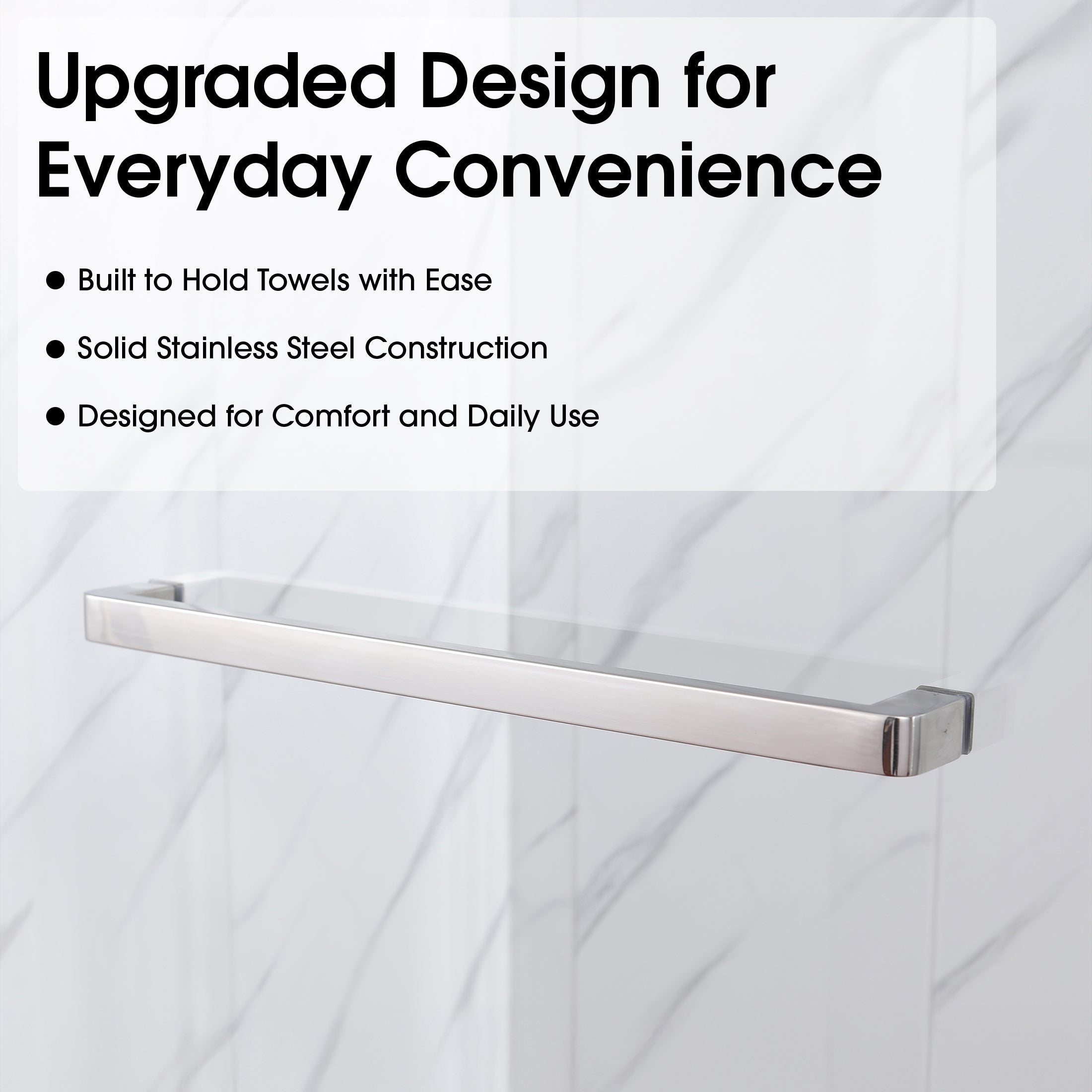 Frameless Double Sliding Shower Door with Side Panel & Towel Bar, Stainless Steel