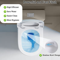 23" Compact One-Piece Toilet with 0.8/1.6 GPF Dual Flush and Soft-Close Seat in White