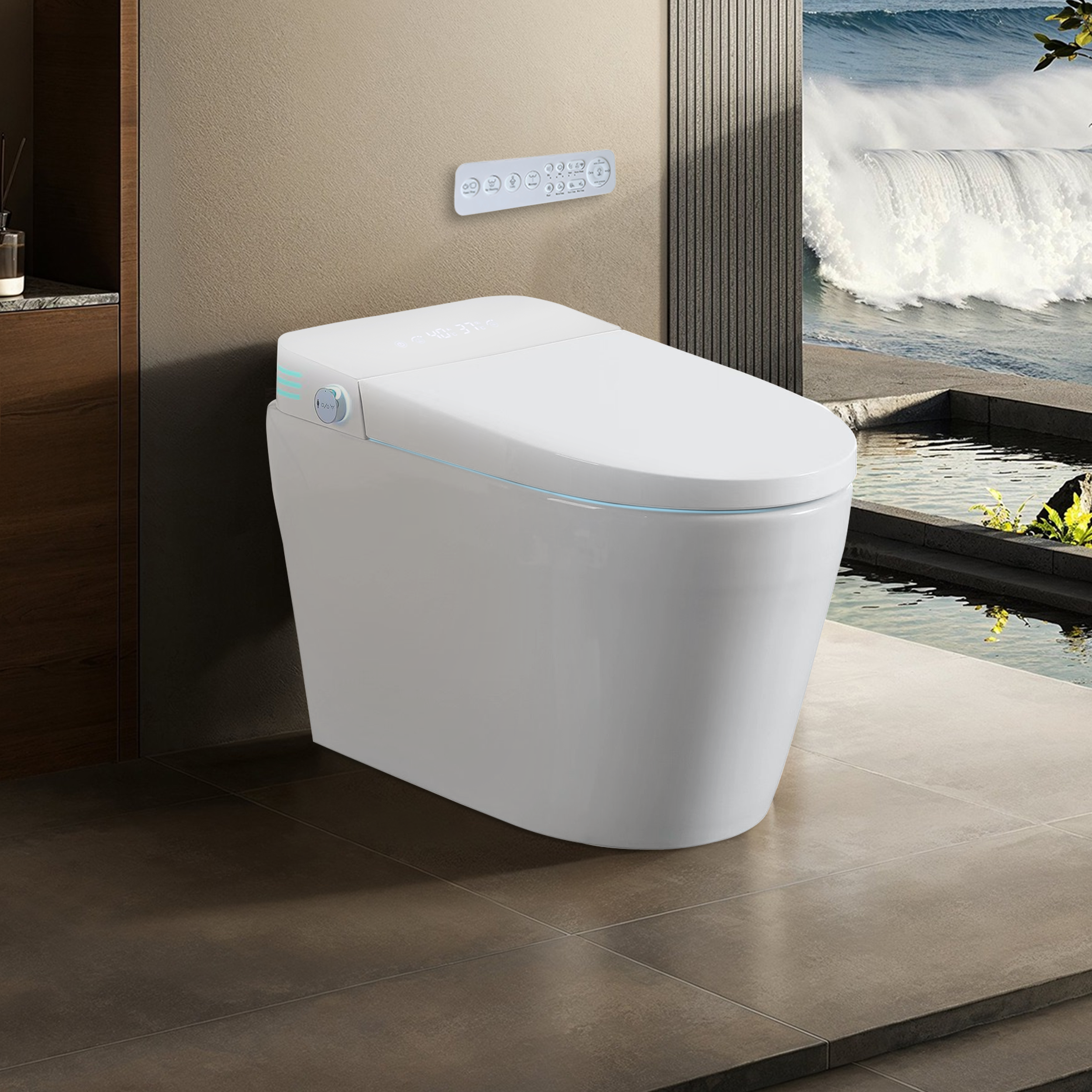 Tankless Smart Toilet with Built-In Bidet, Auto Flush, Heated Seat and Warm Water