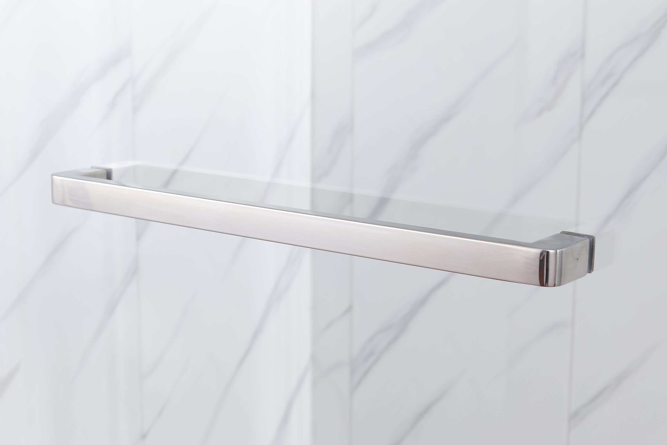 Jade 48"-52" or 60"-64" W x 76" H Semi-Frameless Single Sliding Shower Door with 5/16"(8mm) Tempered Clear Glass and Soft-Close