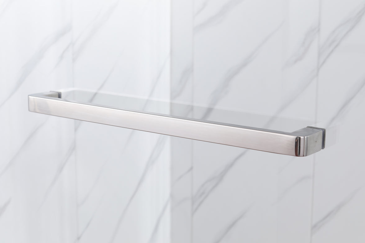 Jade 48"-52" or 60"-64" W x 76" H Semi-Frameless Single Sliding Shower Door with 5/16"(8mm) Tempered Clear Glass and Soft-Close