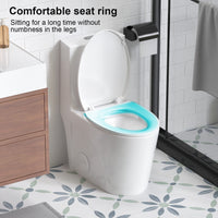 One-Piece Elongated Toilet with 1.1/1.6 GPF Dual Flush, 17" ADA Height and Soft-Close Seat