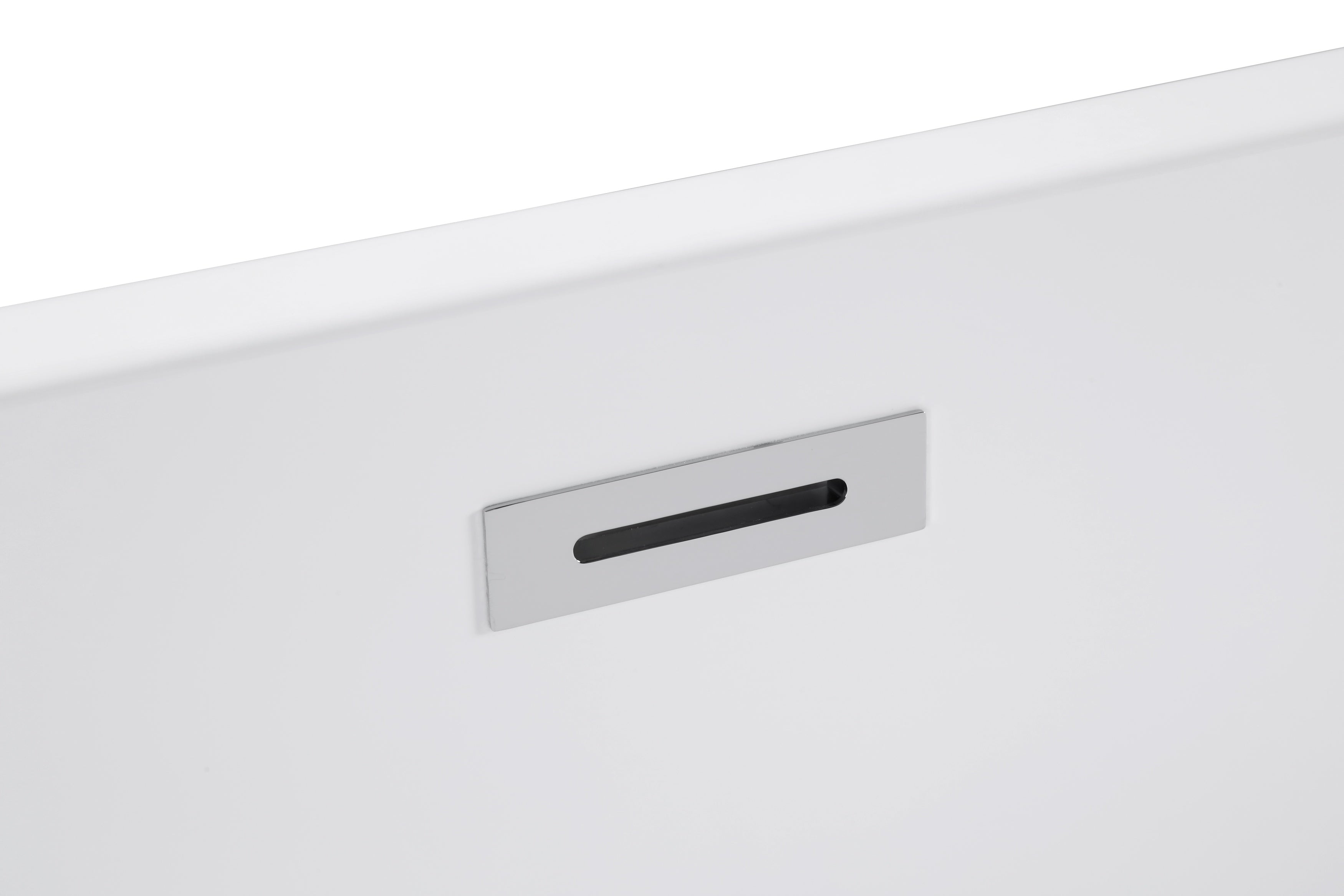 55" Acrylic Freestanding Soaking Bathtub with Pop-Up Drain and Overflow in Gloss White