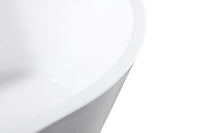 55" Acrylic Freestanding Soaking Bathtub with Pop-Up Drain and Overflow in Gloss White