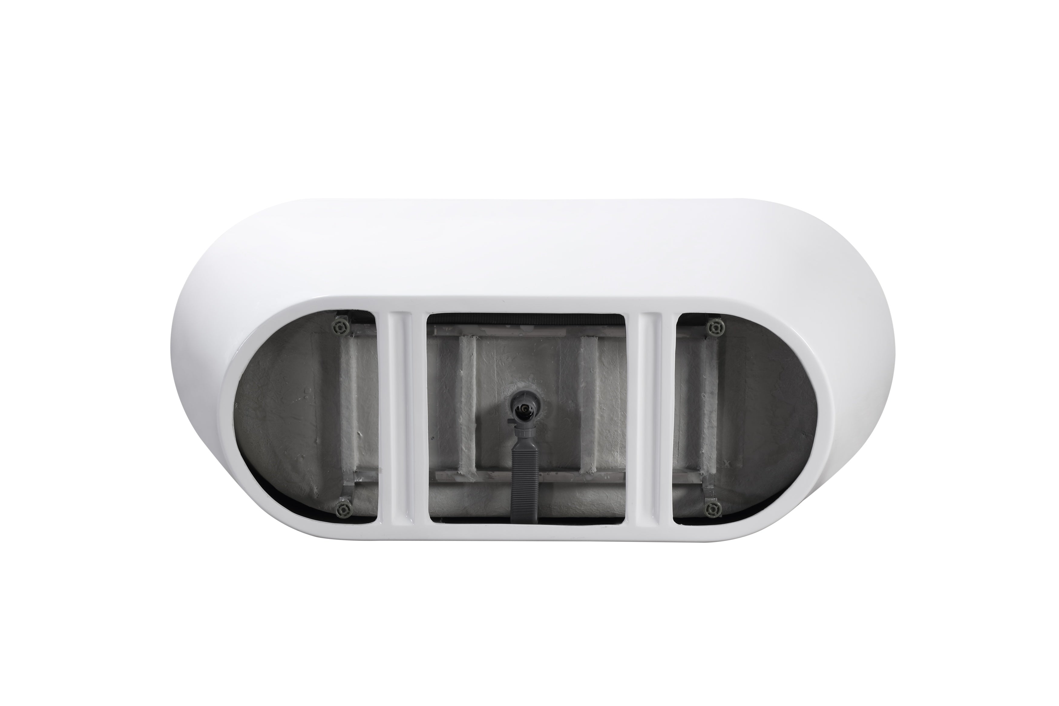 55" Acrylic Freestanding Soaking Bathtub with Pop-Up Drain and Overflow in Gloss White