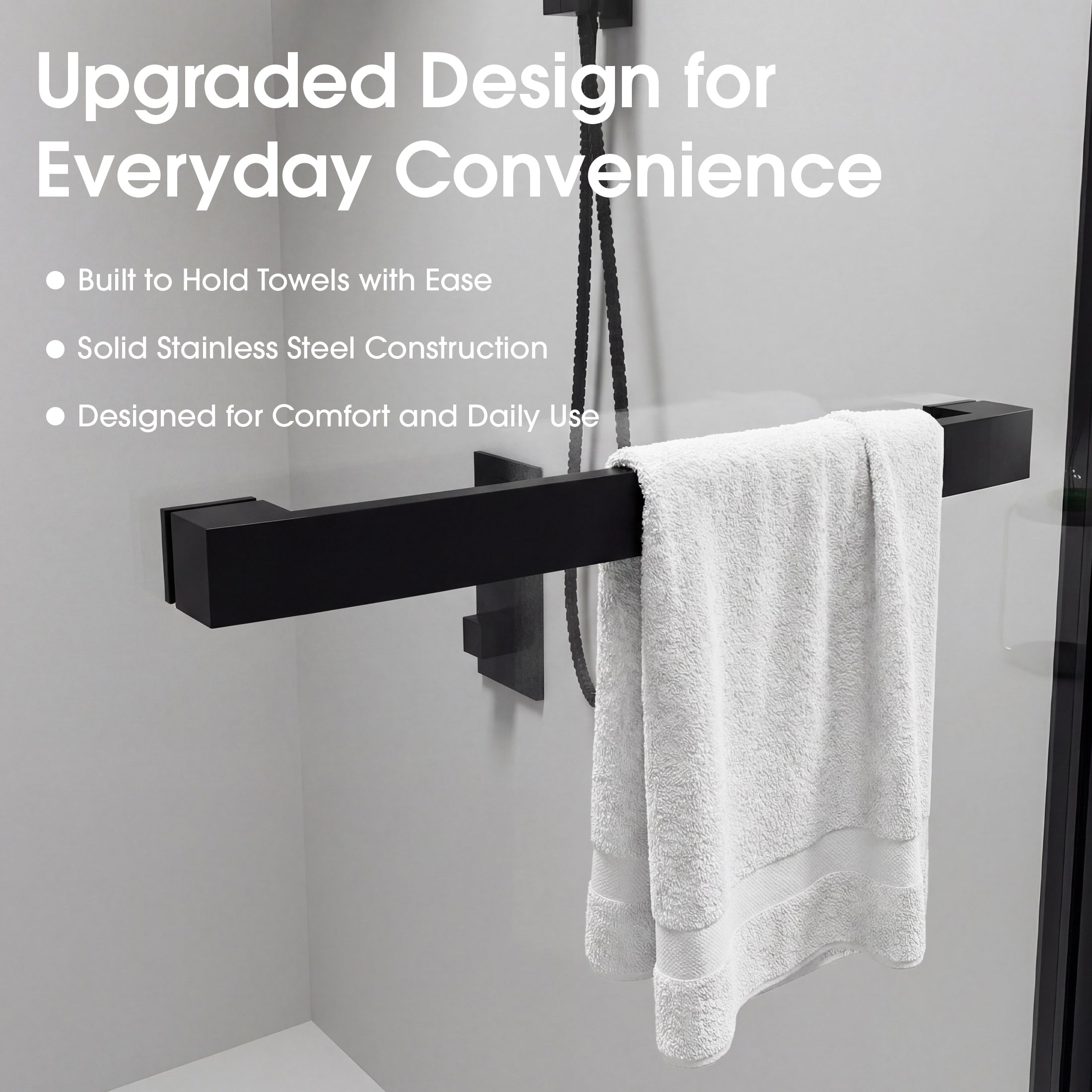 Framed Double Sliding Shower Door with Dual Towel Bars, Stainless Steel