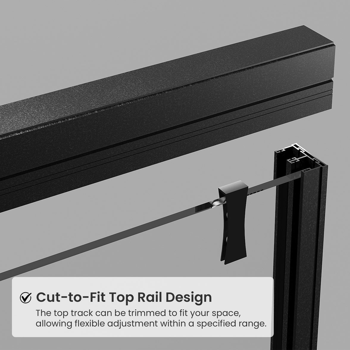 48–52" or 60–64" W x 76" H Matte Black Framed Bypass Shower Door with 5/16"(8mm) Tempered Clear Glass