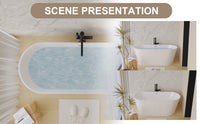 67" Acrylic Freestanding Soaking Bathtub with Pop-Up Drain and Overflow in Gloss White