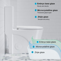 One-Piece Elongated Toilet with 1.1/1.6 GPF Dual Flush, 17" ADA Height and Soft-Close Seat