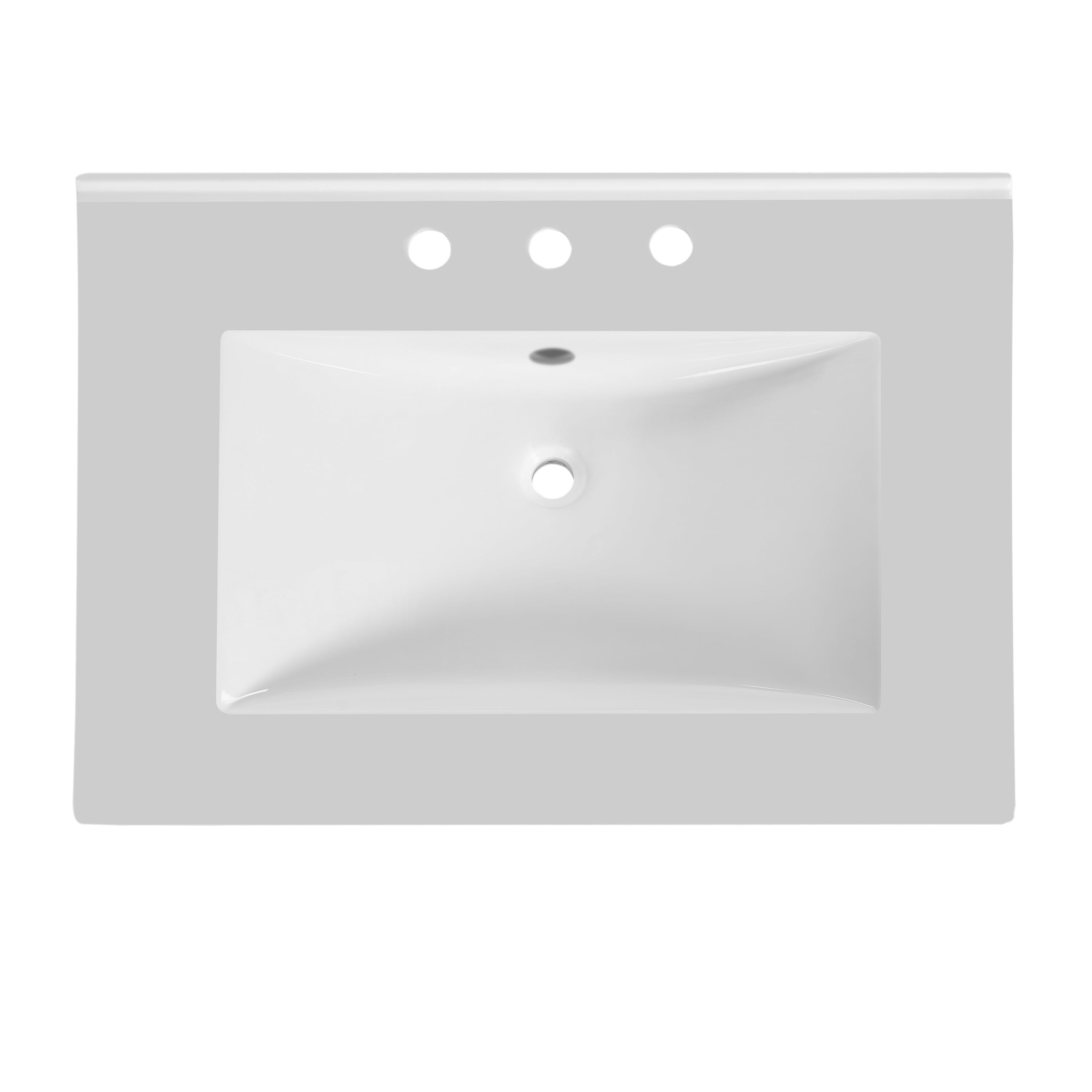 30" Freestanding Bathroom Vanity with Resin Sink, Rattan Doors and Soft-Close Storage