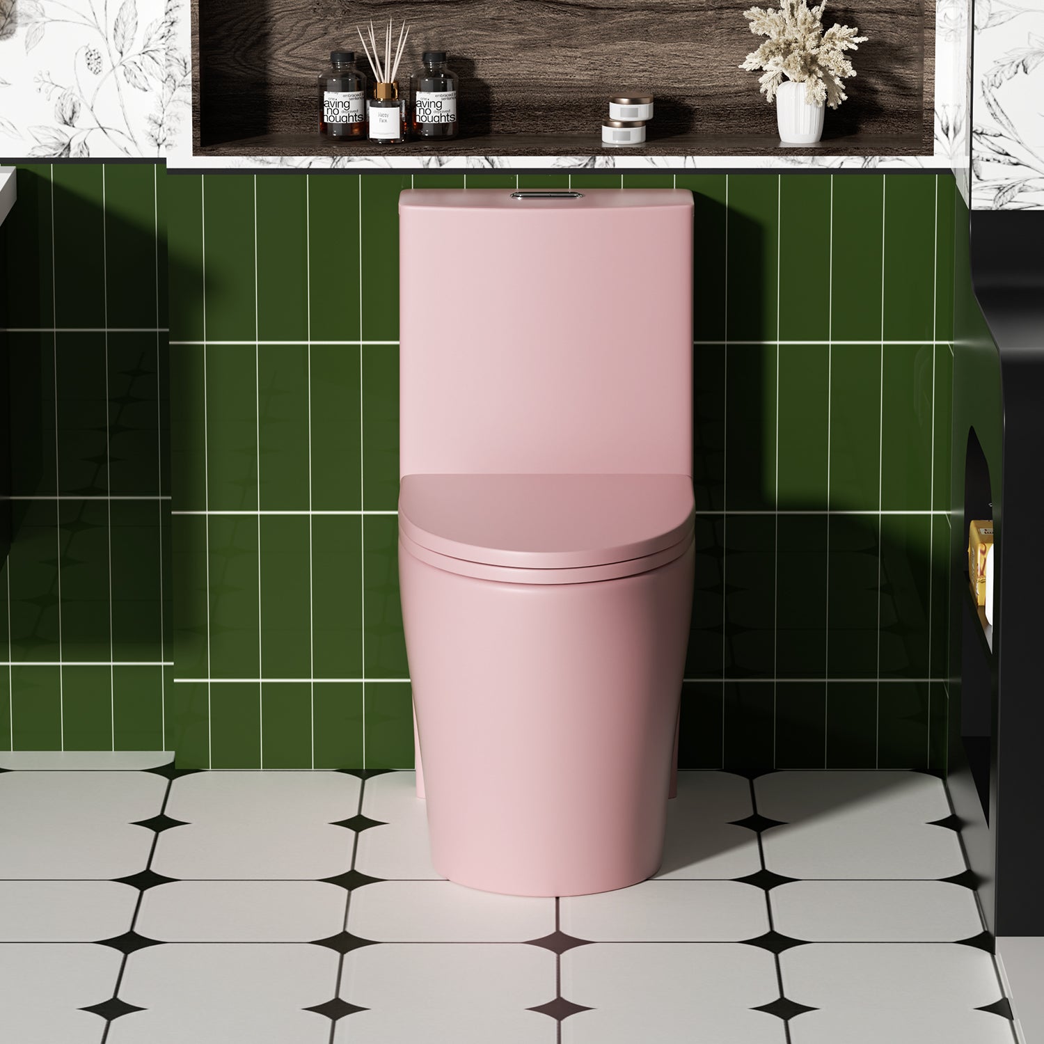 One-Piece Elongated Toilet with 1.1/1.6 GPF Dual Flush, 17" ADA Height and Soft-Close Seat