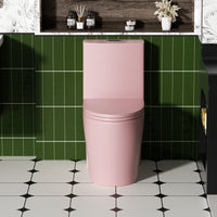 One-Piece Elongated Toilet with 1.1/1.6 GPF Dual Flush, 17" ADA Height and Soft-Close Seat