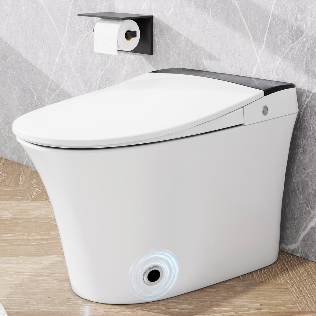 Tankless One-Piece Smart Toilet with Heated Seat, Auto Flush and Foot Sensor in White