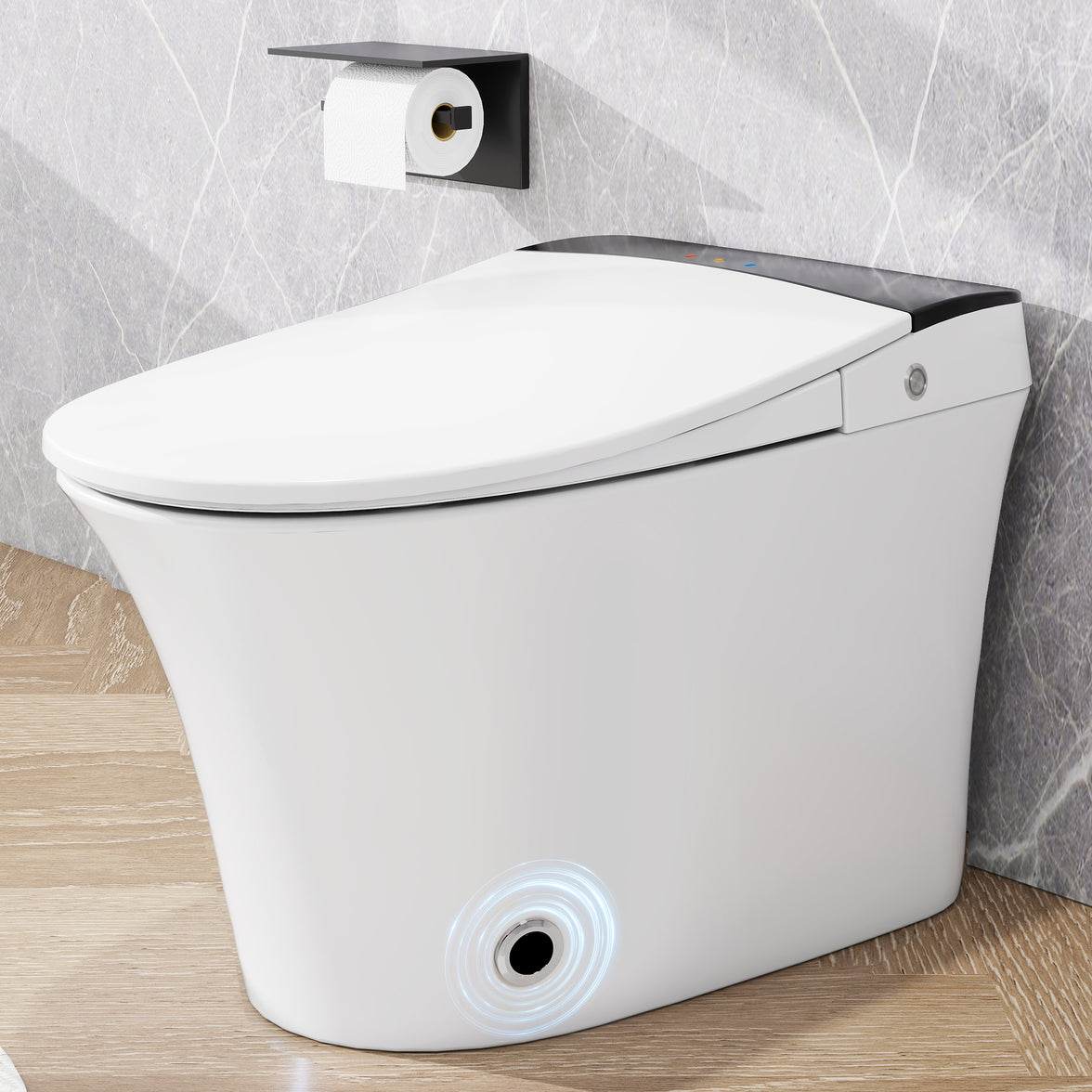 Tankless One-Piece Smart Toilet with Heated Seat, Auto Flush and Foot Sensor in White