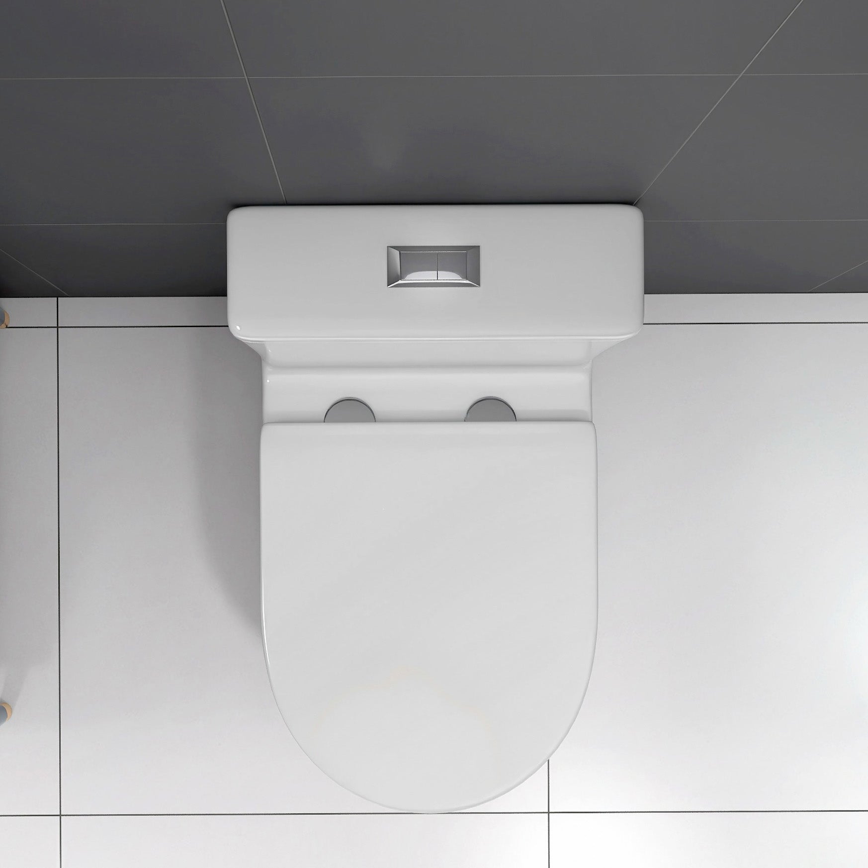 23" Compact One-Piece Toilet with 0.8/1.6 GPF Dual Flush and Soft-Close Seat in White
