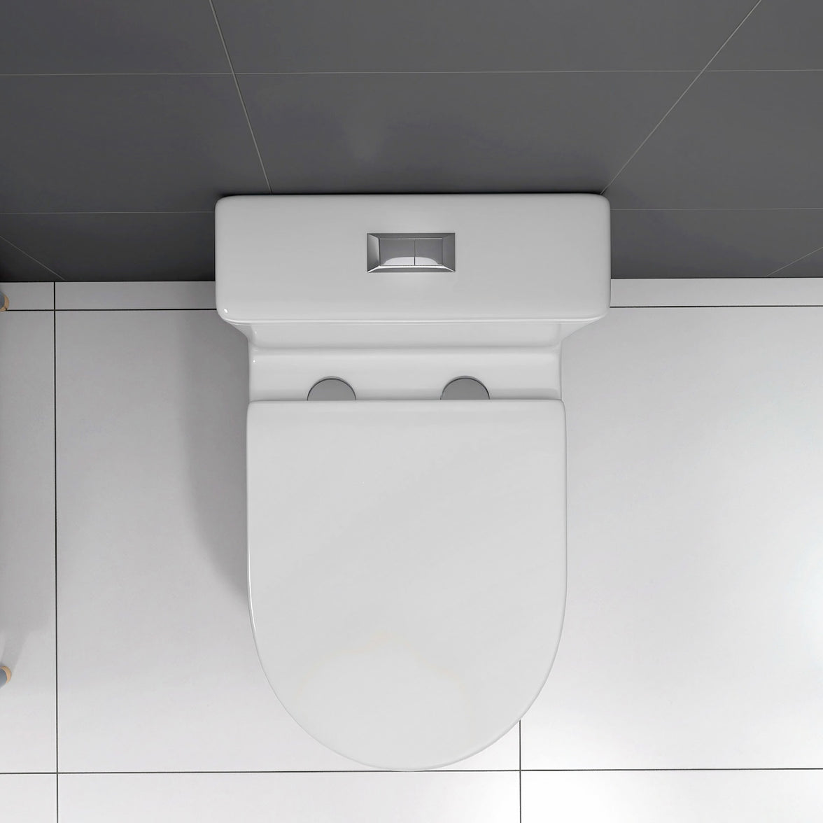 23" Compact One-Piece Toilet with 0.8/1.6 GPF Dual Flush and Soft-Close Seat in White