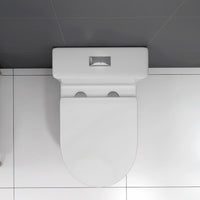 23" Compact One-Piece Toilet with 0.8/1.6 GPF Dual Flush and Soft-Close Seat in White