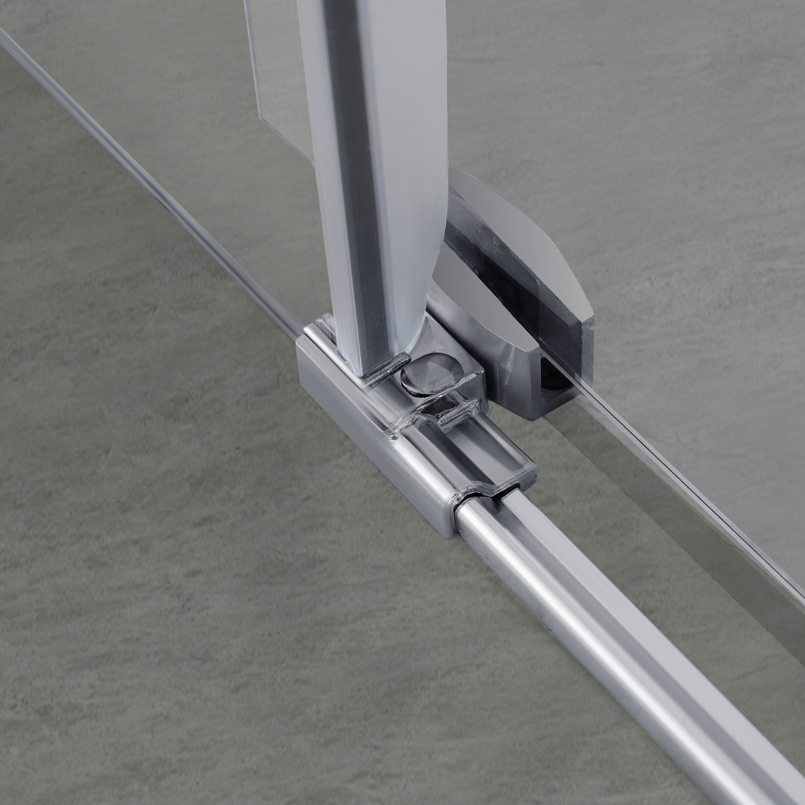 Jade 60"-64" W x 76" H Semi-Frameless Single Sliding Shower Door with 3/8"(10mm) Tempered Clear Glass and Stainless Steel Hardware