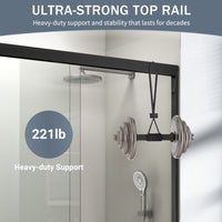 Core 44"-48" or 56"-60" W x 72" H Framed Double Sliding Shower Door with 1/4"(6mm) Tempered Clear Glass