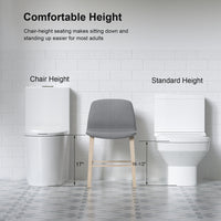 One-Piece Elongated Toilet with 1.1/1.6 GPF Dual Flush, 17" ADA Height and Soft-Close Seat