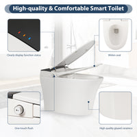 Tankless One-Piece Smart Toilet with Heated Seat, Auto Flush and Foot Sensor in White