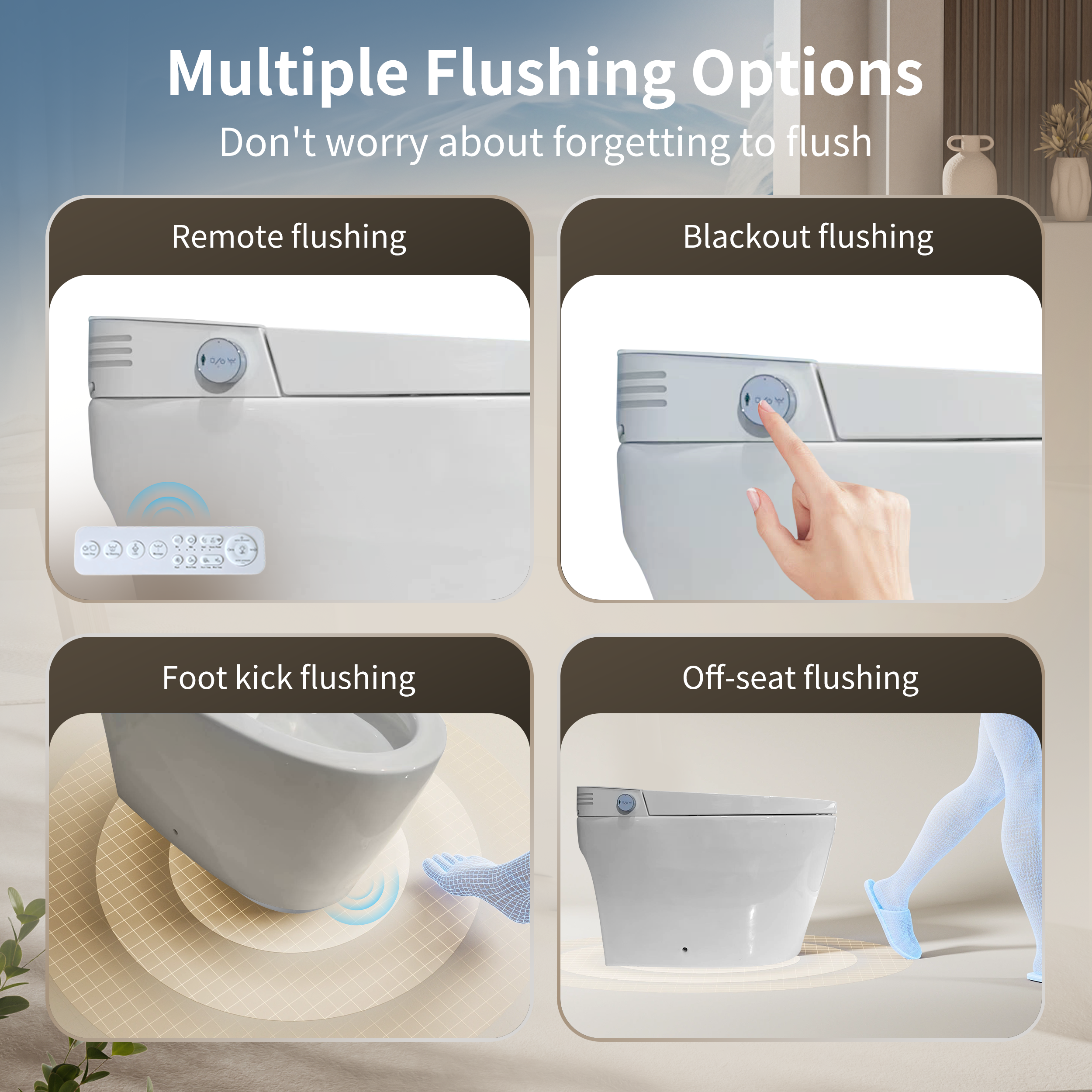 Tankless Smart Toilet with Built-In Bidet, Auto Flush, Heated Seat and Warm Water