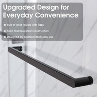 Frameless Double Sliding Shower Door with Dual Towel Bars, Stainless Steel