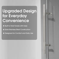 Frameless Double Sliding Shower Door with Side Panel & Single Handle, 76" High x Adjustable 60"-64" Wide  Stainless Steel 8mm