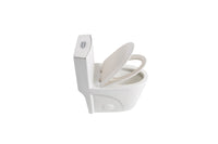 One-Piece Elongated Toilet with 1.1/1.6 GPF Dual Flush, 17" ADA Height and Soft-Close Seat