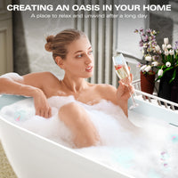 59" Freestanding Solid Surface Bathtub with Pop-Up Drain and Overflow in Matte White