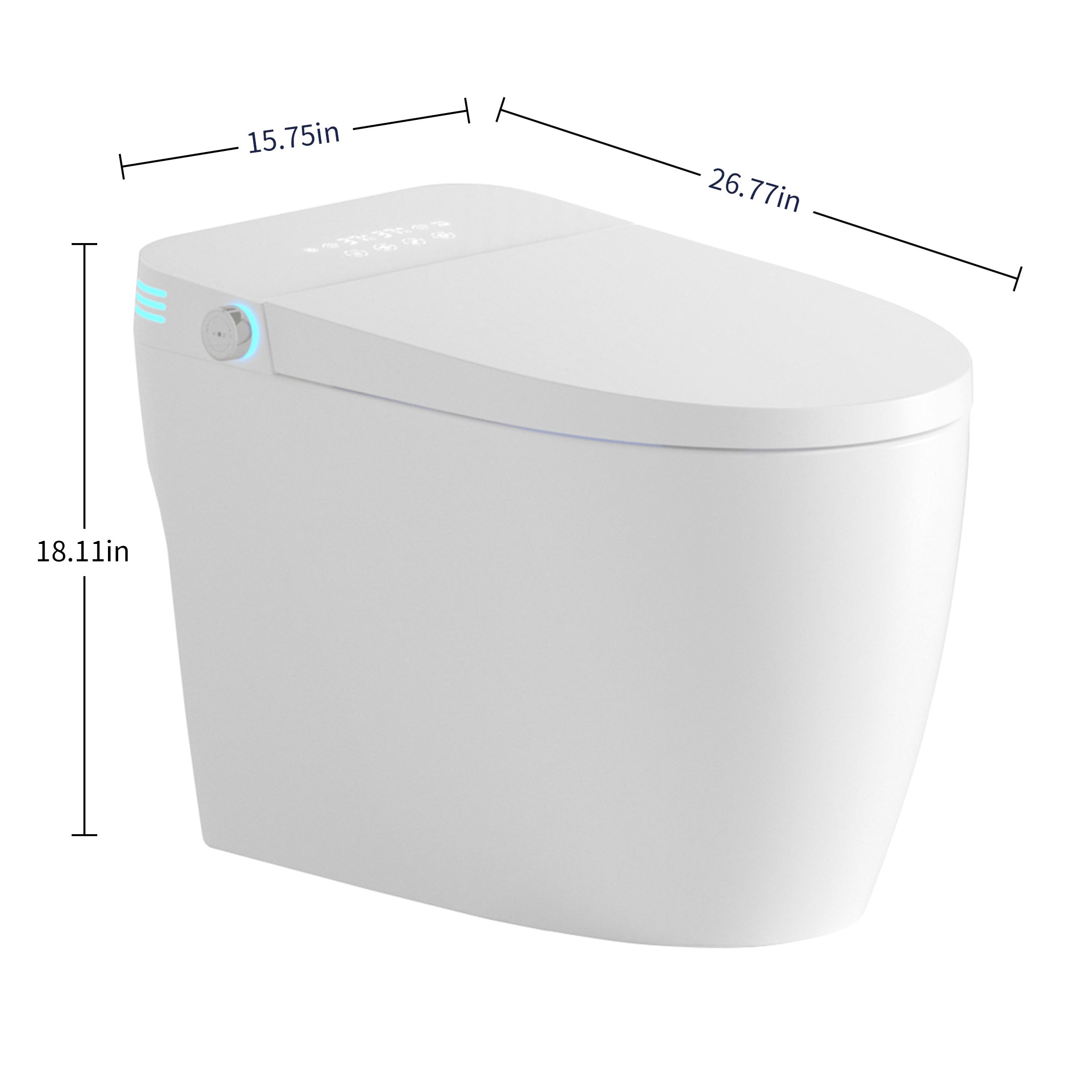 Tankless Smart Toilet with Built-In Bidet, Auto Flush, Heated Seat and Warm Water