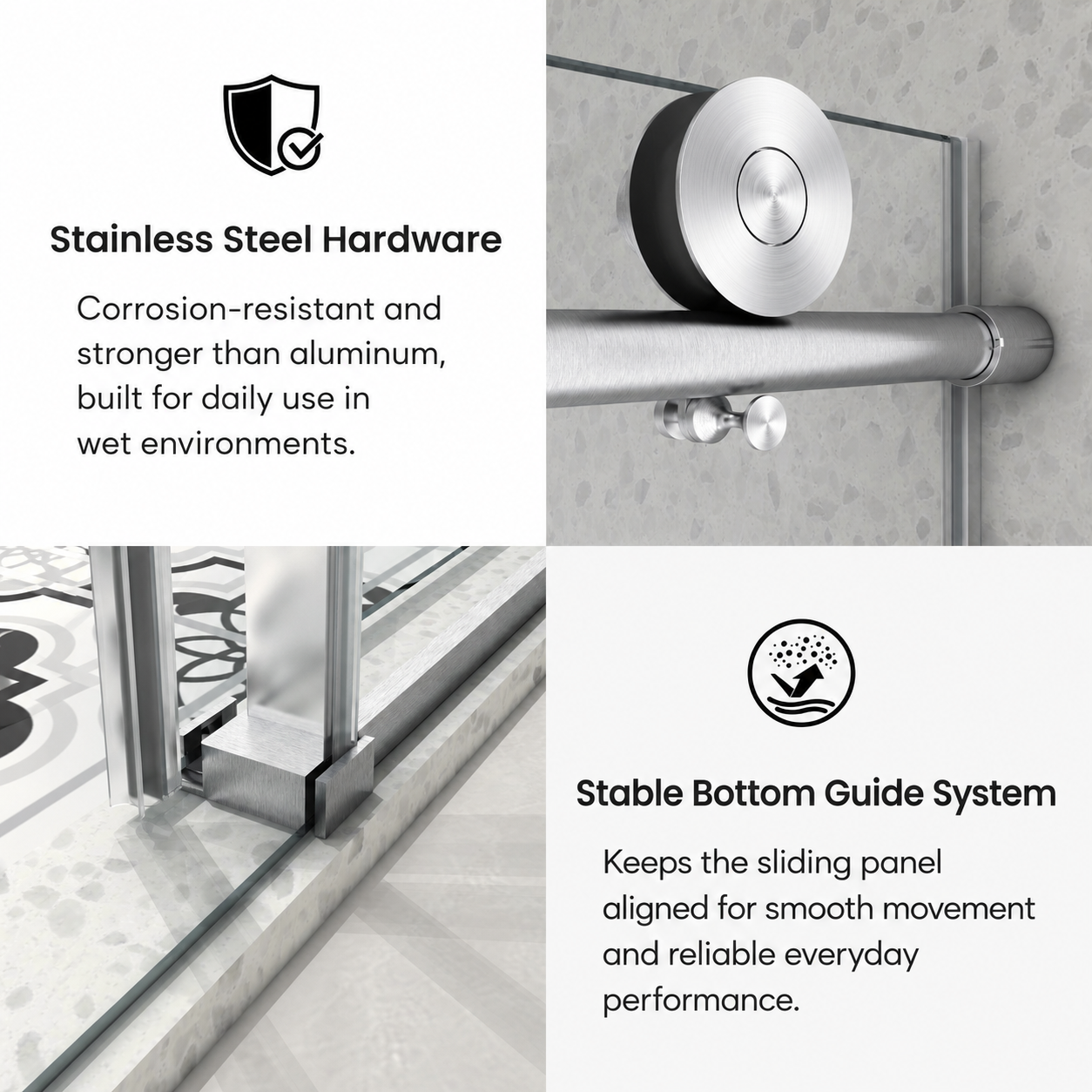 Jade 55"-60"W x 76"H Frameless Single Sliding Shower Door with 5/16"(8mm) Tempered Clear Glass and Soft-Close