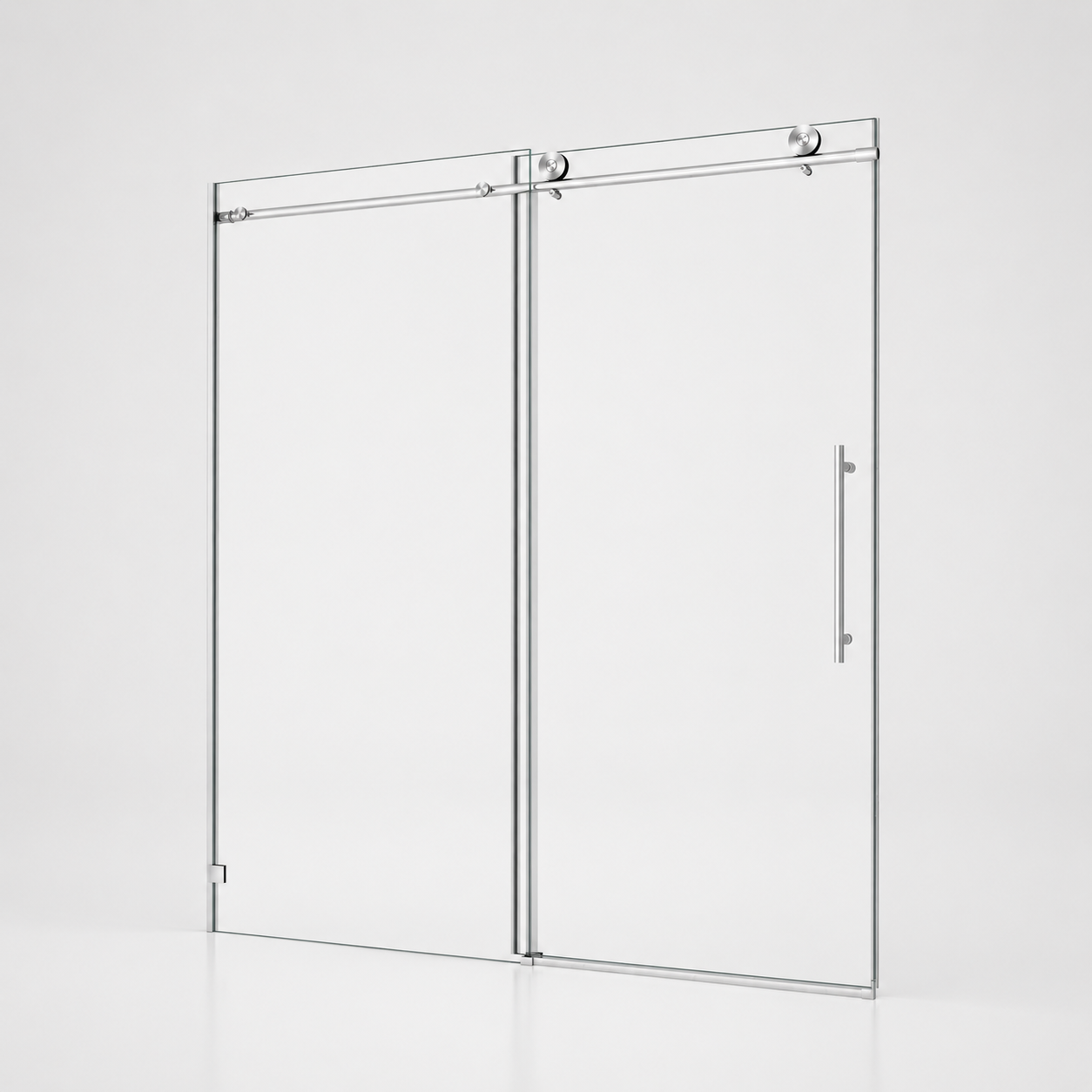 Jade 55"-60"W x 76"H Frameless Single Sliding Shower Door with 5/16"(8mm) Tempered Clear Glass and Soft-Close