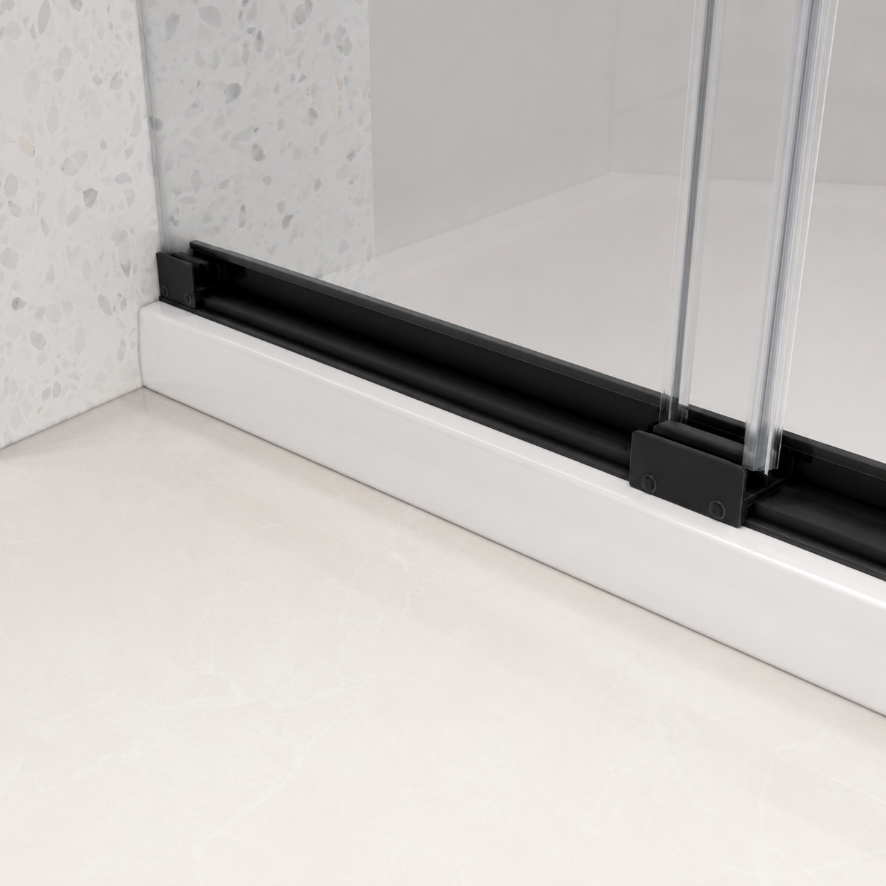 Astra 49"-54" or 55"-60" W x 76" H Frameless Double Sliding Shower Door with 5/16"(8mm) Tempered Clear Glass and Soft-Close