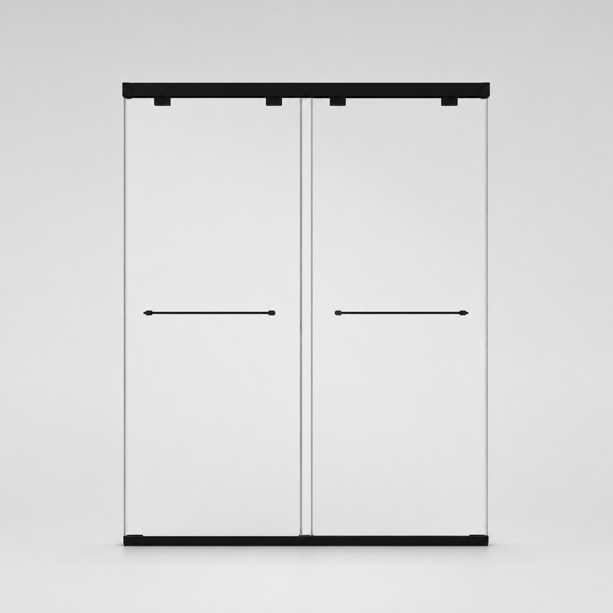 Astra 49"-54" or 55"-60" W x 76" H Frameless Double Sliding Shower Door with 5/16"(8mm) Tempered Clear Glass and Soft-Close