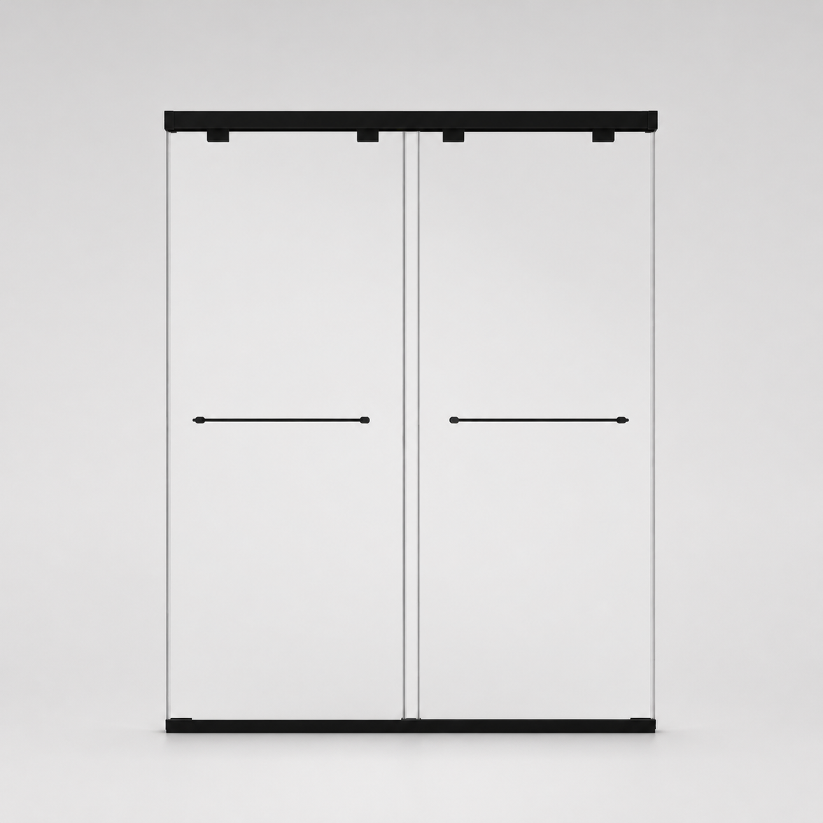 Astra 49"-54" or 55"-60" W x 76" H Frameless Double Sliding Shower Door with 5/16"(8mm) Tempered Clear Glass and Soft-Close
