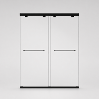 Astra 49"-54" or 55"-60" W x 76" H Frameless Double Sliding Shower Door with 5/16"(8mm) Tempered Clear Glass and Soft-Close