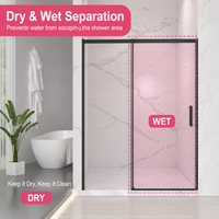Jade 56"-60" W x 74" H Semi-Frameless Sliding Shower Door with 1/4"(6mm) Tempered Clear Glass