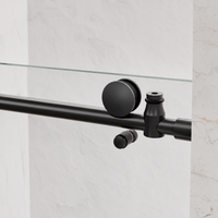 Jade 56"-60" W x 76" H Frameless Single Sliding Shower Door with 5/16"(8mm) Tempered Clear Glass and Buffer Design